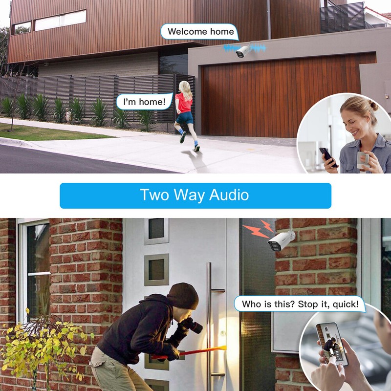 5MP Smart Home Security Camera System 10CH 1TB NVR WiFi Alexa Human Detection gallery