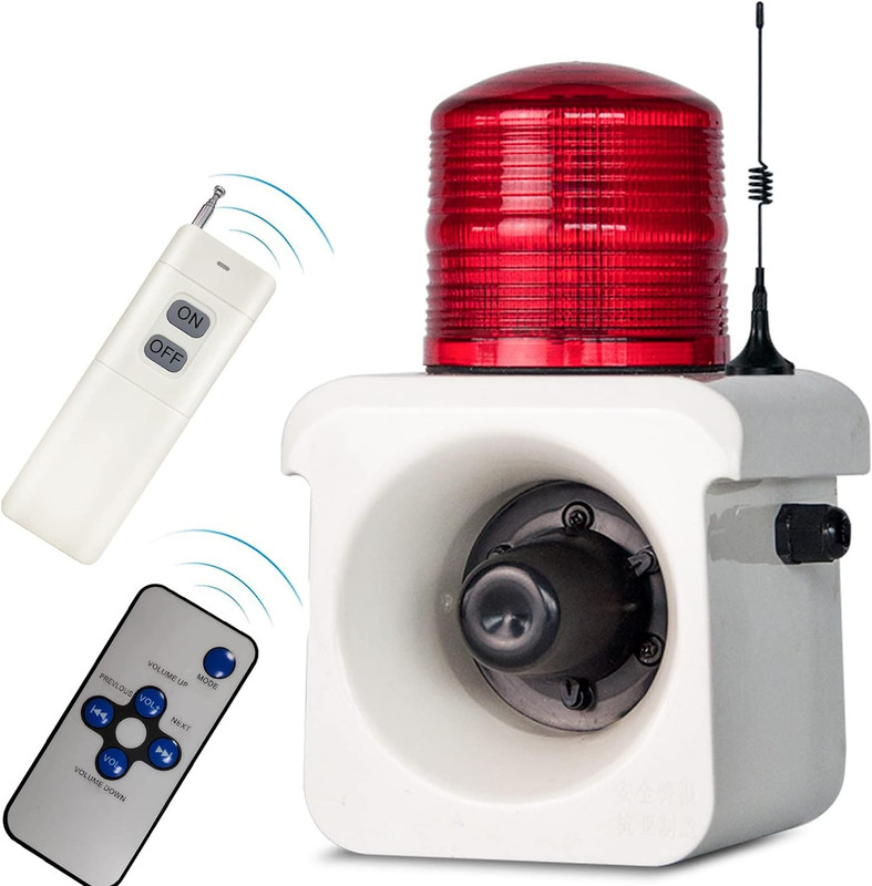 YASONG SLA-800Y Wireless Remote Control Alarm Siren(2Km/1.24 Mi), LED Strobe War