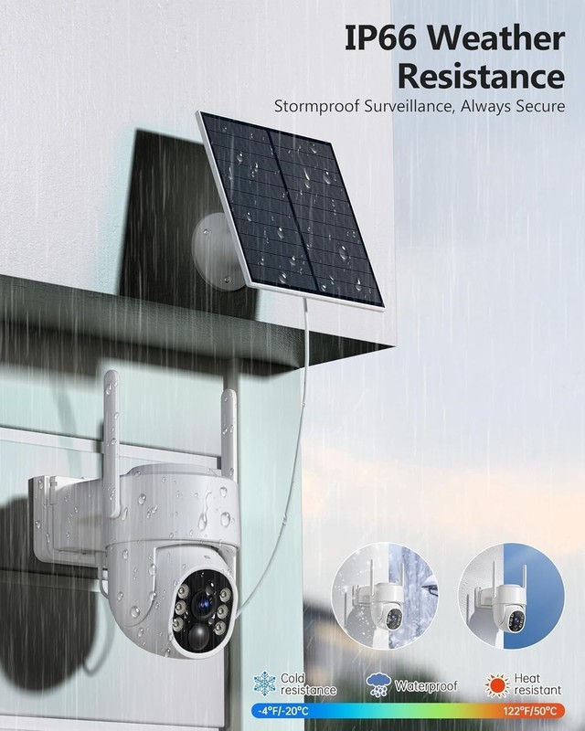 High-Performance 2K Solar Security Cameras: Wireless, Weatherproof, 4-Pack gallery