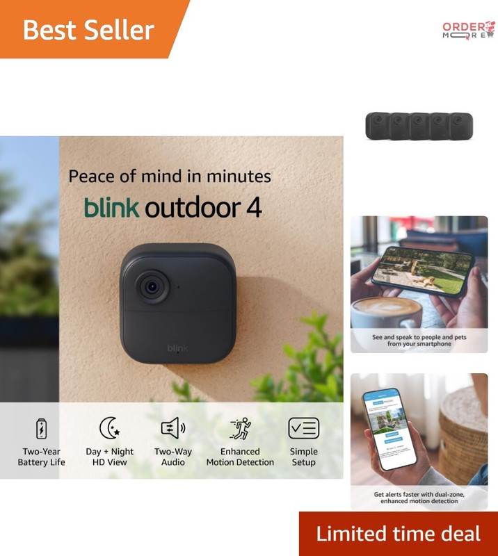 Wireless Outdoor Security Camera System: 5 HD Cameras with Alexa Control