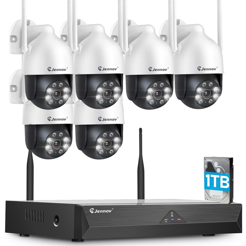 Security Camera System Outdoor Wireless 5MP 10CH NVR Two-Way Audio 1TB HDD