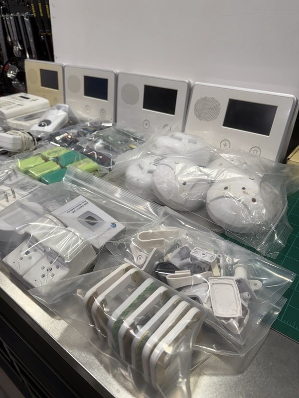 2GIG Alarm System Equipment Lot Panels Keypads Sensors Power Supplies SEE PHOTOS