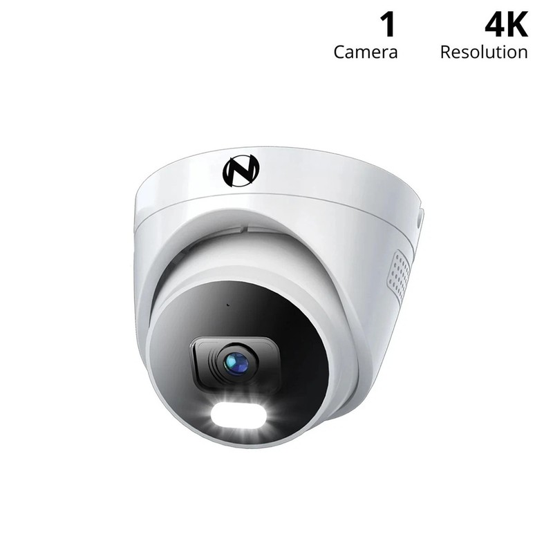 Night Owl Add On Wired IP 4K HD Indoor/Outdoor Deterrence Dome Camera with 2-Way