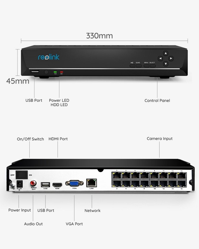 Reolink 16CH NVR Network Video Recorder for Security Camera System with 4TB HDD gallery