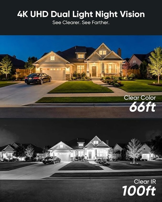 SANNCE 4K PoE Security Camera - AI Detection, Color & IR Night Vision (2 Pack) gallery