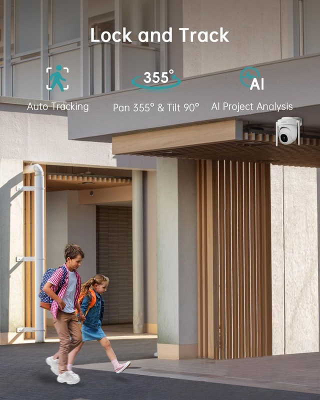2.5K Wired Home Security Camera, 5MP, 24/7 Recording, AI Motion Detection, 360° gallery