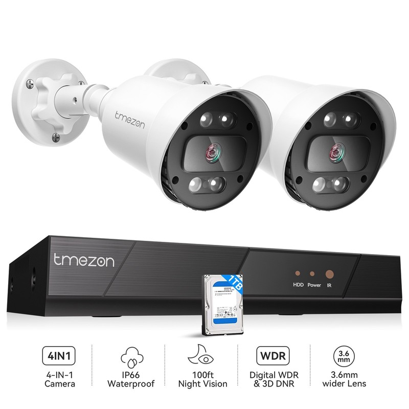 5MP DVR Surveillance Camera System Home Outdoor Color Night Vision IP66 8CH HDD gallery