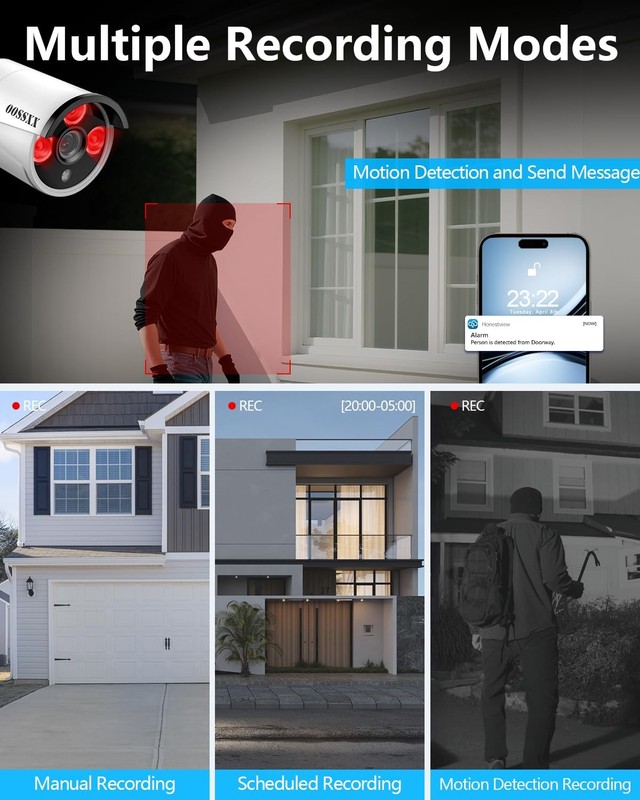 (2026 Update) Wireless WiFi Outdoor Security Camera System, IP67 Waterproof D... gallery