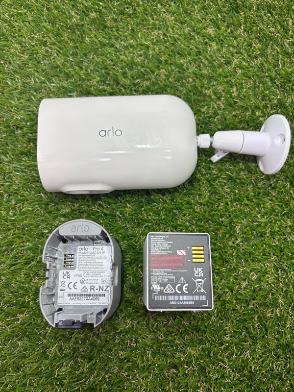 Arlo Pro 4 Wireless Camera Single Large Battery VMC4041P White w Cord - 21