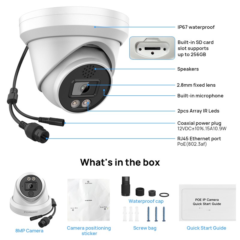 Vikylin 16CH NVR POE 24h Color 2-Way audio 8MP 4K Security Camera Systems MD Lot gallery