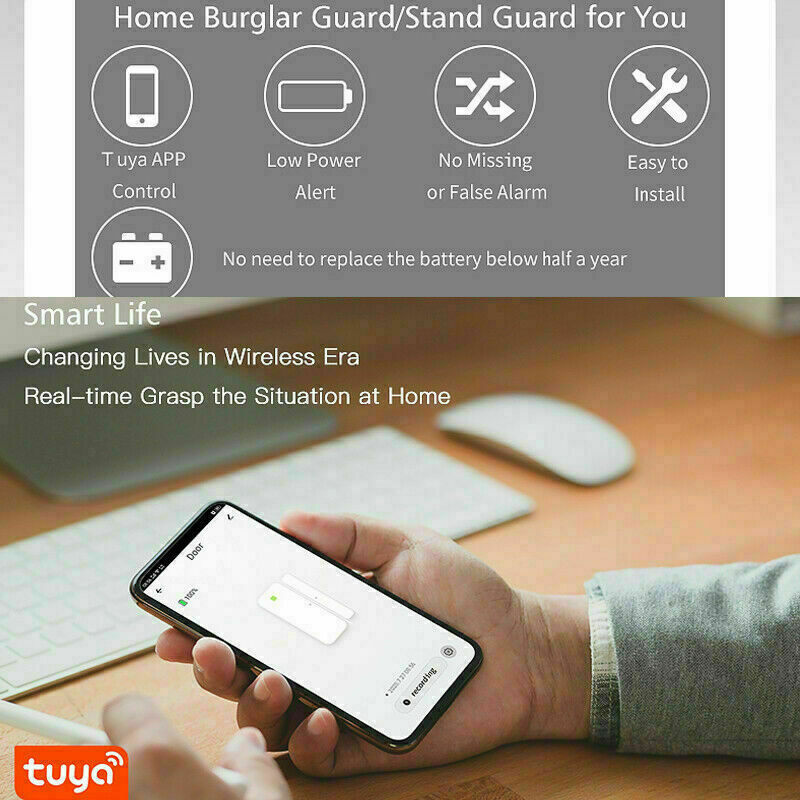 WIFI Smart Window Door Magnetic Sensor Burglar Security Alarm For Google Alexa gallery