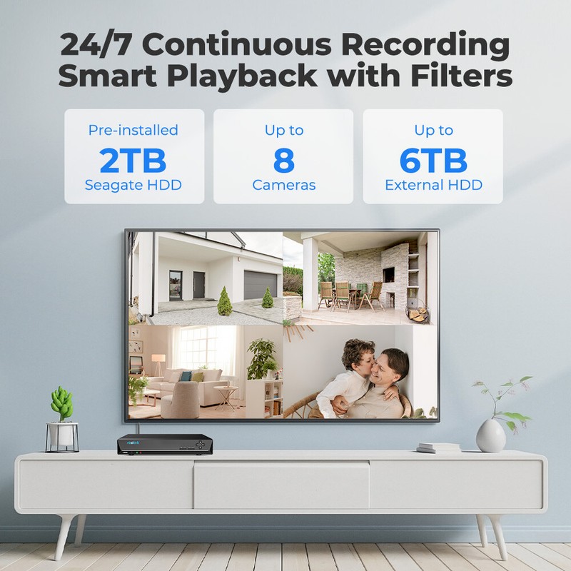 Reolink 8 Channel NVR 4K 8MP Home Security Camera System Kit Outdoor RLK8-800B4 gallery