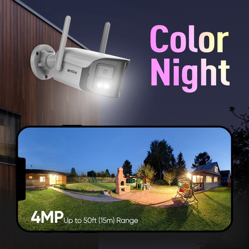 ANNKE 10CH 12'' Monitor 4MP Dual Lens Wireless Security Camera System Full Color gallery