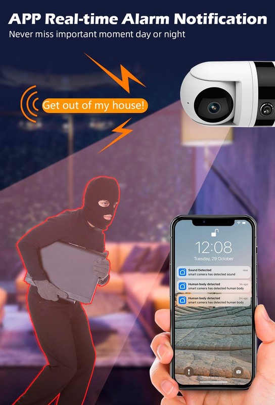 Dual Lens Tuya Smart Security Camera 3K 6MP Pet Dog Camera Baby Monitor AI Auto gallery