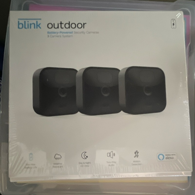Blink Outdoor Wireless Battery-Powered Security Camera System 3 Cameras Alexa HD