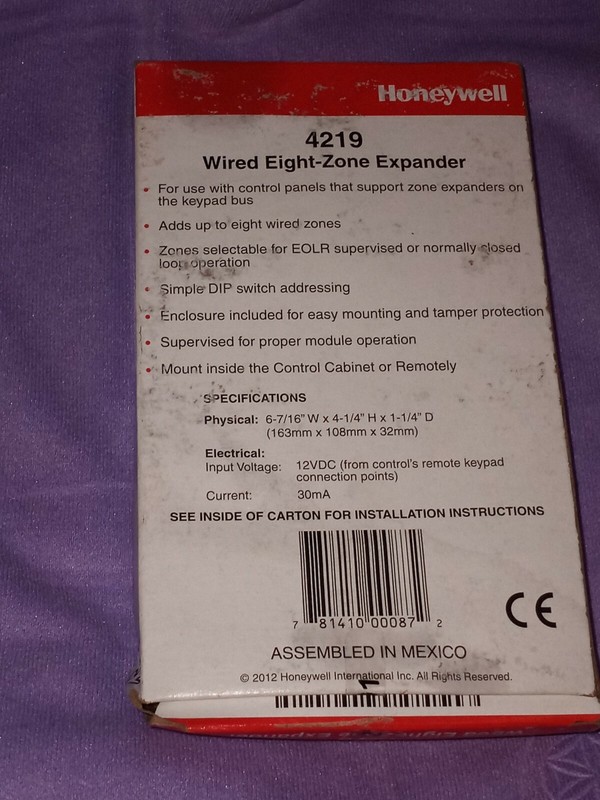 NEW Honeywell Ademco 4219 Wired 8-Zone Expander NEW in Box - Read Description gallery