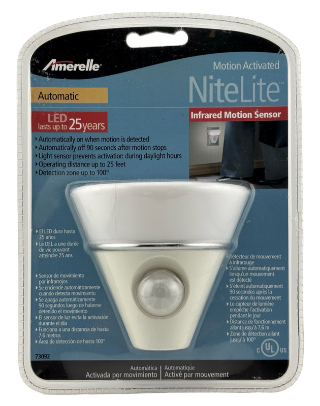 Amerelle Motion Activated Nite Lite Infrared Motion Sensor Night Light Automatic