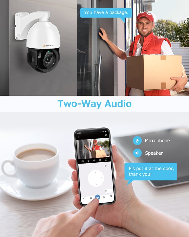 JENNOV PTZ Camera 4K Security Camera Night Vision Outdoor Onvif IP66 Camera gallery