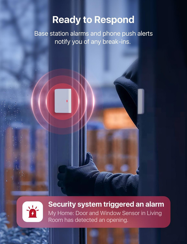Wireless Smart Home Security System, 5-Piece Set with Mobile Alerts & Alexa gallery