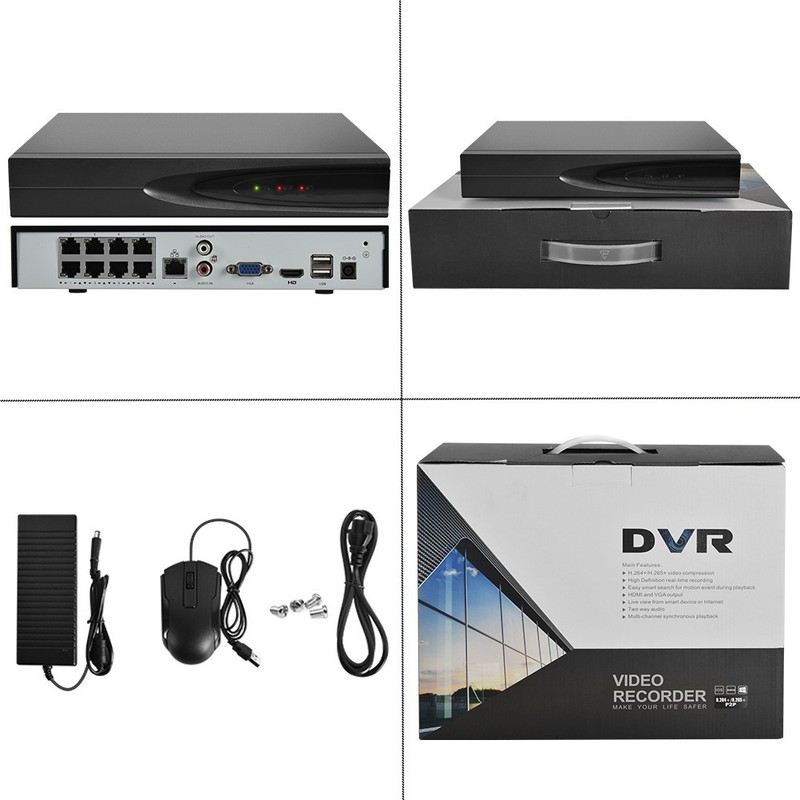 Vikylin 4K 8MP 5X ZOOM 8CH 8POE NVR IP Camera Color+IR Audio Security System Lot gallery