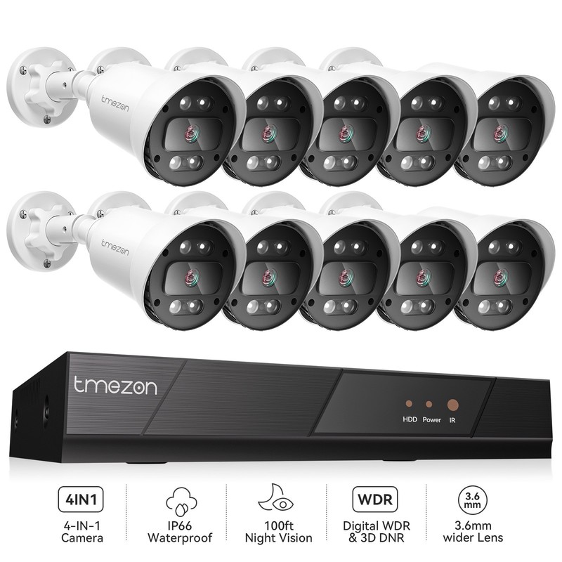 16CH 5MP DVR Home Camera System Color Night Vision IP66 Waterproof