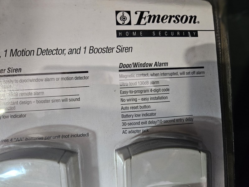 Emerson Home Security System SMA0415P 2 Alarms, Motion Detector and Siren NEW gallery