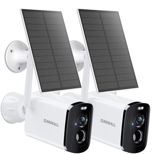 Solar Security Cameras Wireless Outdoor - 2 Packs, White - 2 Packs Solar Cam gallery