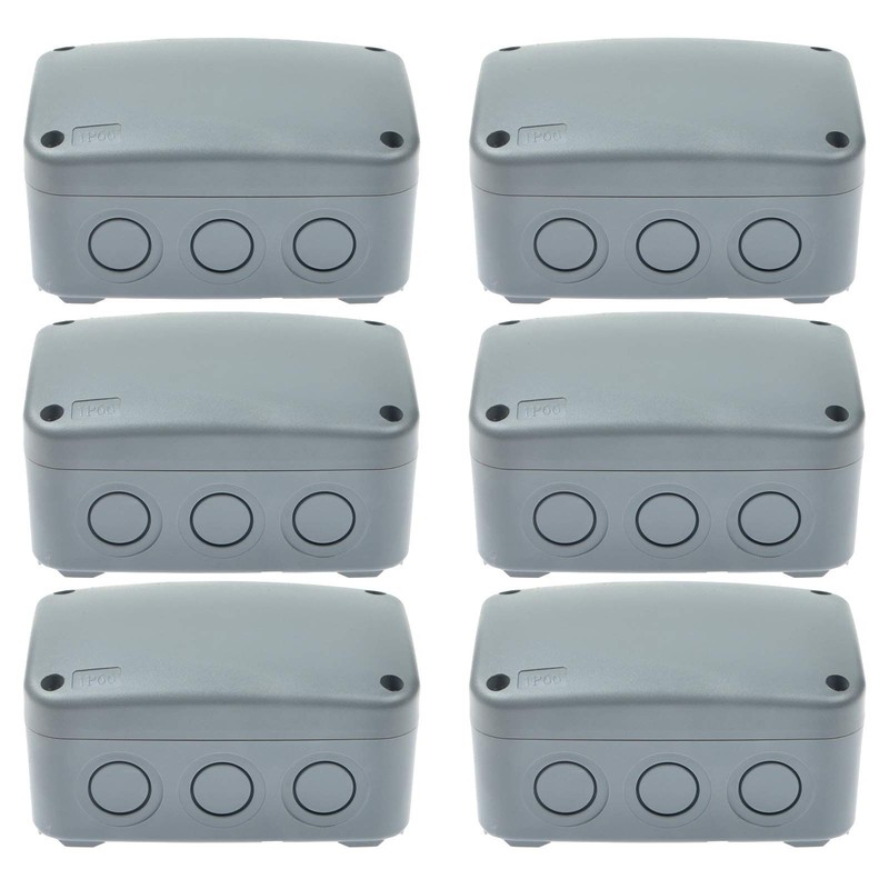 Nineleaf 6PK Outdoor Junction Box ABS Plastic Dustproof IP66 125x86x62mm,