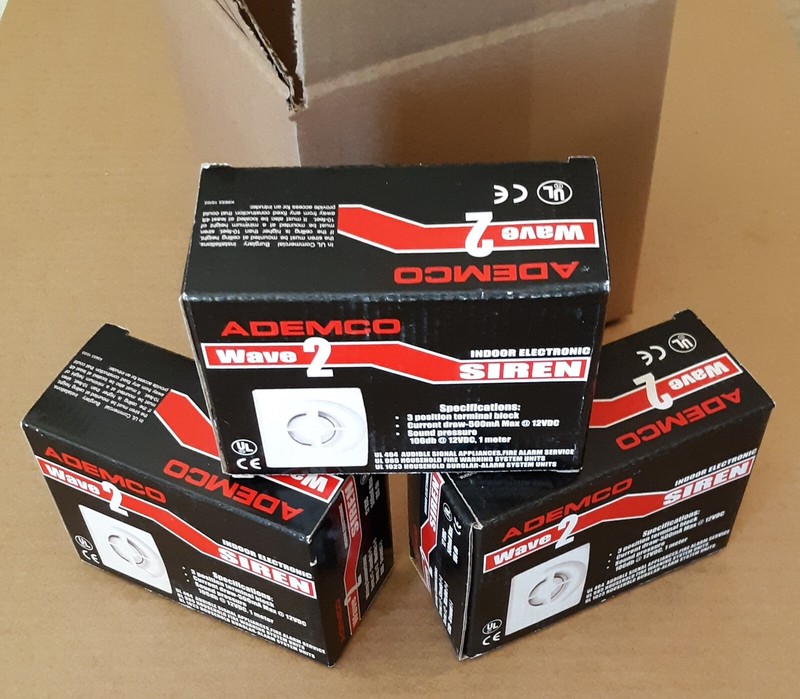 Ademco WAVE 2 Two-Tone Siren Beige / White 106 db., 12VDC, 500mA (3 Pack)