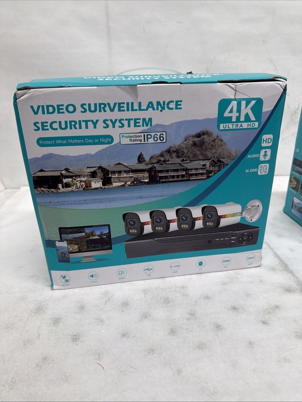 4K HD Security Camera System Kit Outdoor Video Audio Home CCTV 5MP 8CH DVR IP66