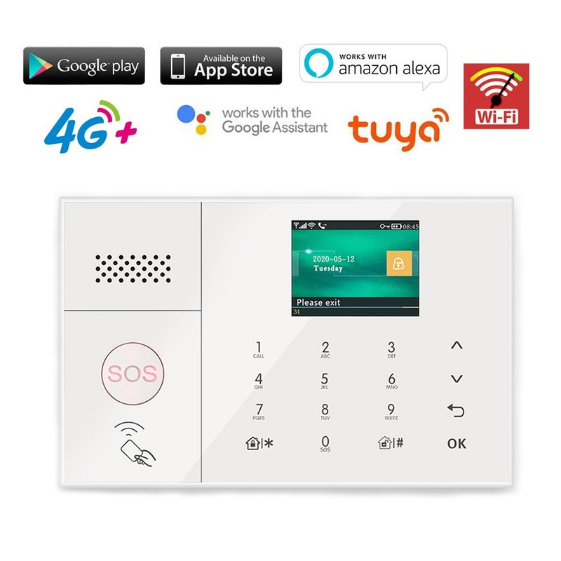 V10 4G/3G/GSM+WiFi IP Tuya APP Wireless Home Security Alarm Burglar Alert System gallery