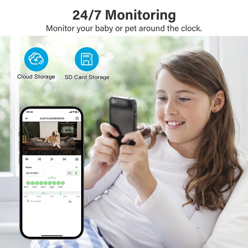 JENNOV WiFi Security PTZ Camera Home Surveillance IP CCTV Pet Dog Baby Camera gallery