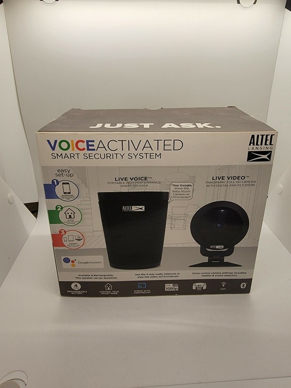 New Altec Lansing Voice Activated Smart Security System Camera Wi-Fi Speaker