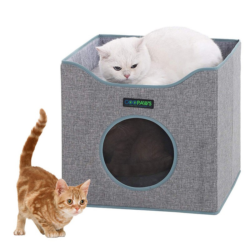 JESPET & GOOPAWS: Foldable Cat Condo - Smoke Grey - Cube House gallery