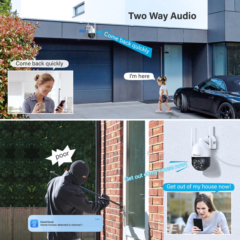 JENNOV 5MP Security Camera System Wireless Outdoor Wifi Audio CCTV 10CH 1TB HDD gallery