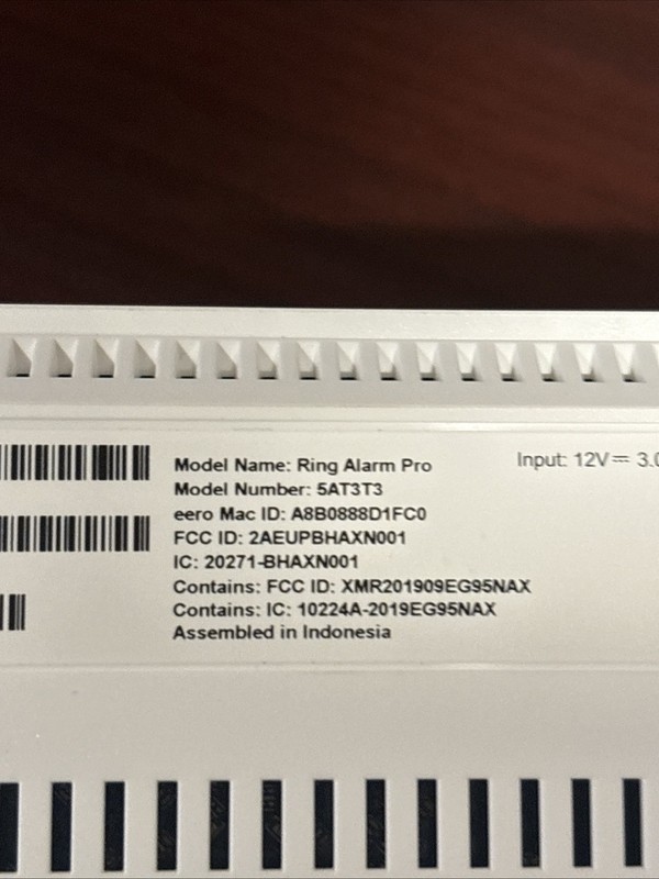 Ring Alarm Pro Base Station (Model 5AT3T3) 24/7 Backup Internet Battery Back Q21 gallery