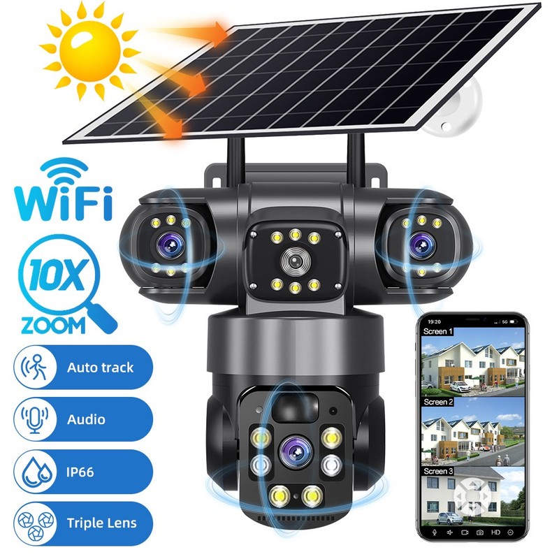 NEW 4K Solar Battery Wireless WiFi Outdoor Pan/Tilt Home Security Camera System gallery
