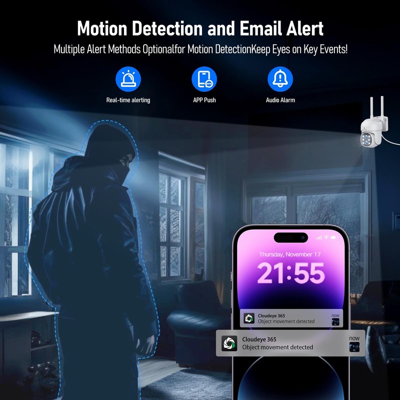 Wireless Security Camera System with Monitor,10x Zoom 5MP Dual Lens Security ... gallery
