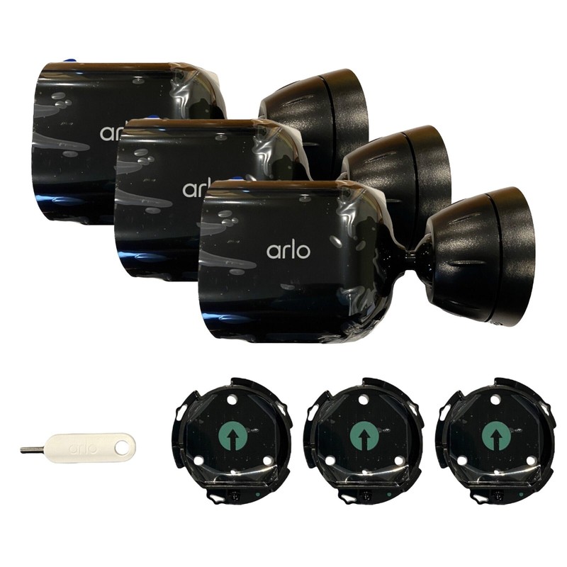 Arlo Pro 5S Wireless Add On 2K Security Camera with Night Vision Black 3 Pack