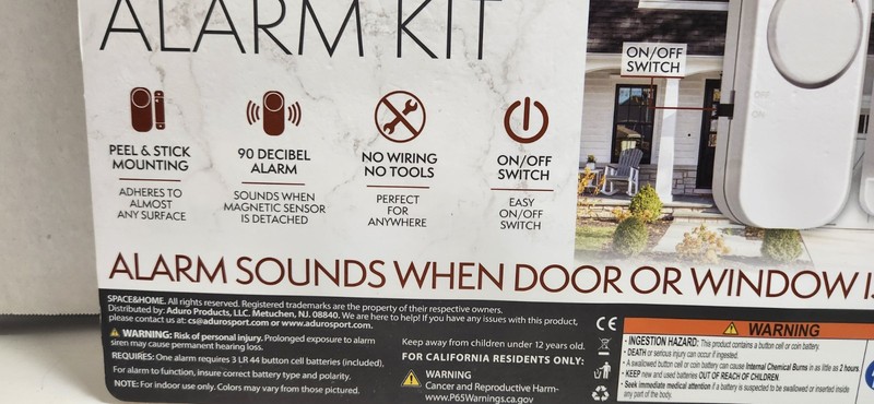 Space & Home Door & Window Security Kit New 5 Pack 90 Decibel Wireless gallery