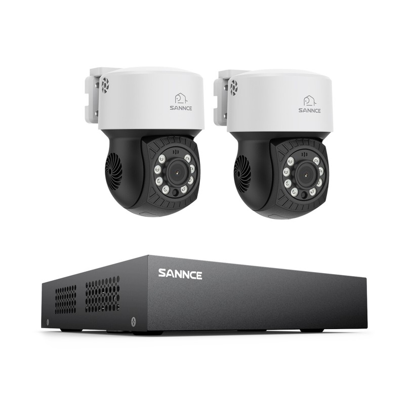 SANNCE 1080P Security Camera System Pan&Tilt 8CH DVR Outdoor AI Detection CCTV