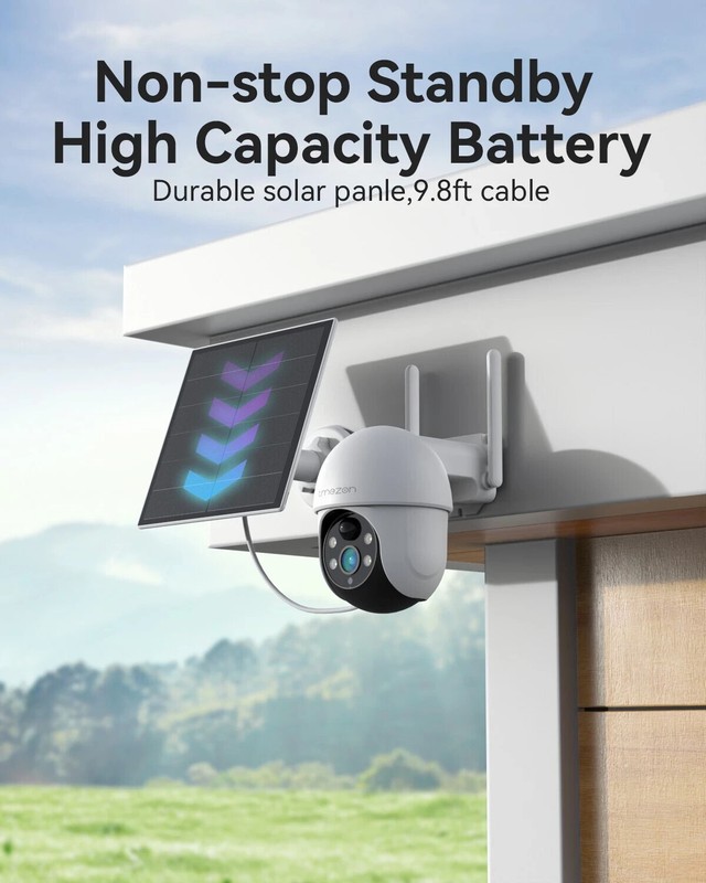 Solar Camera 4MP Audio System 1080P WIFI CCTV 4CH NVR with 64GB FHD Waterproof gallery