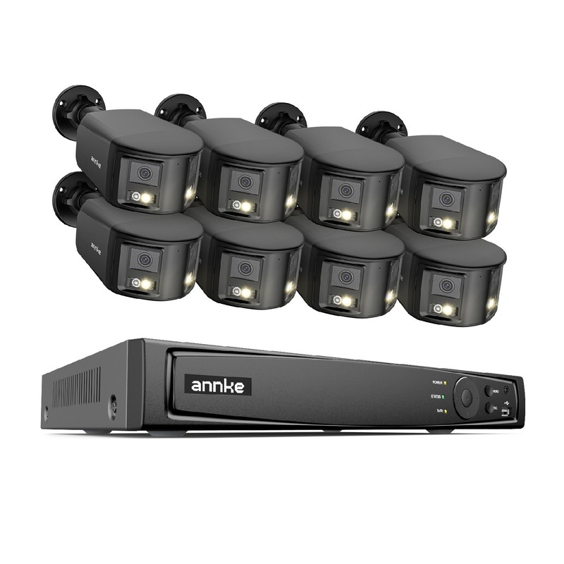 ANNKE 8CH NVR 4K POE 180° Dual Lens Security Camera System 8MP Two Way Audio AI gallery
