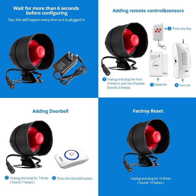 KERUI Smart WIFI Wireless Security Alarm System Siren 433Mhz Burglar Motion Door gallery