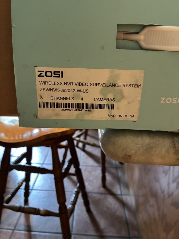 Zosi 4 Camera 8 Channel Video Surveilance System ZSWNVK-J82042-W-US