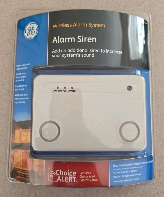 GE Choice Alert Wireless Alarm Siren 45136 New Sealed NIB Add-on 130dB