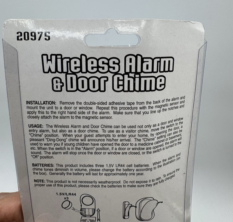 7 Wireless Door Chime & Home Security Alarm 20975 Peel &Stick Battery Install gallery