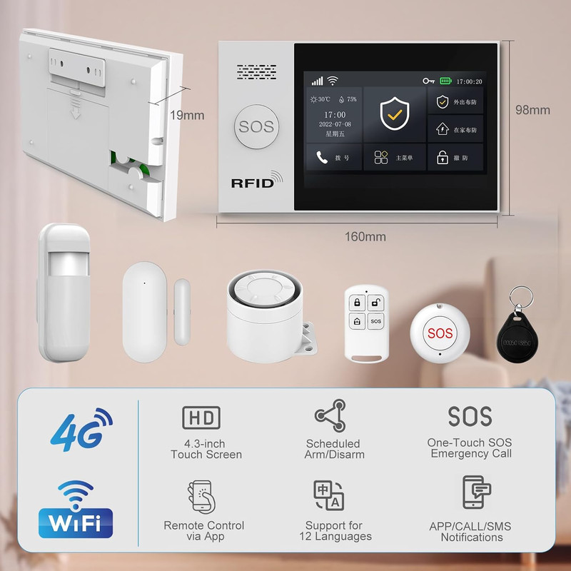 Wifi Wireless Alarm System for Home Security - 24/7 Protection Smart Home Device gallery