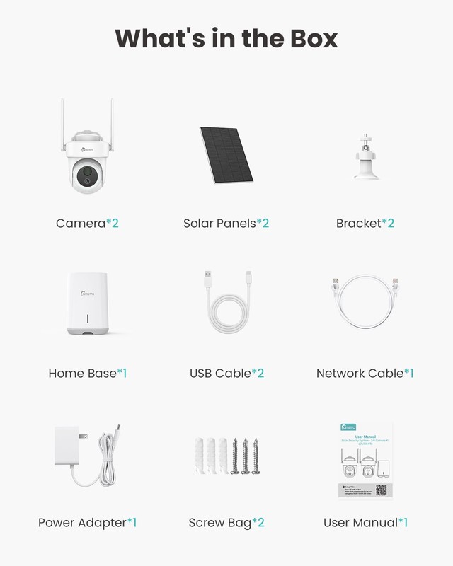 Camstro 4K Wireless Solar Battery Powered Security Camera System Auto Tracking gallery