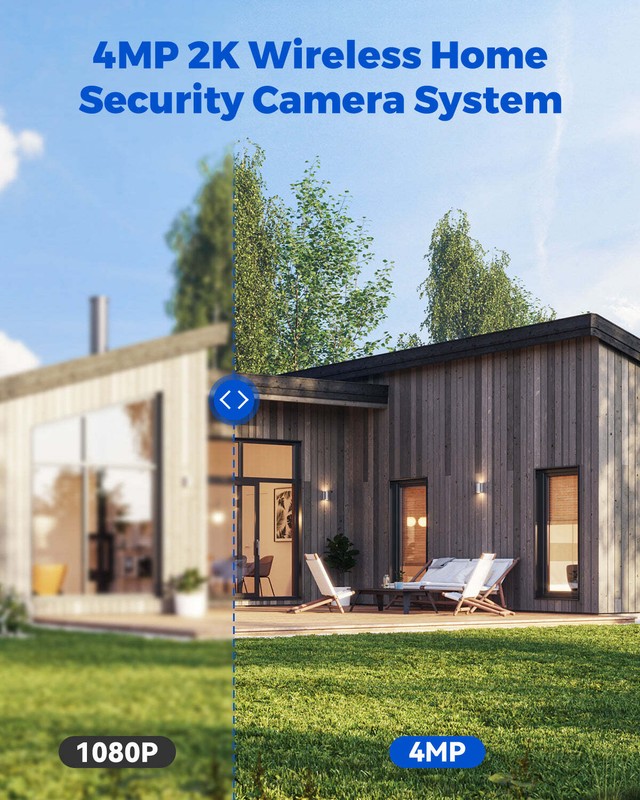 4MP Wireless Home Security Camera System Solar Wifi IP Cameras 10'' Monitor NVR gallery